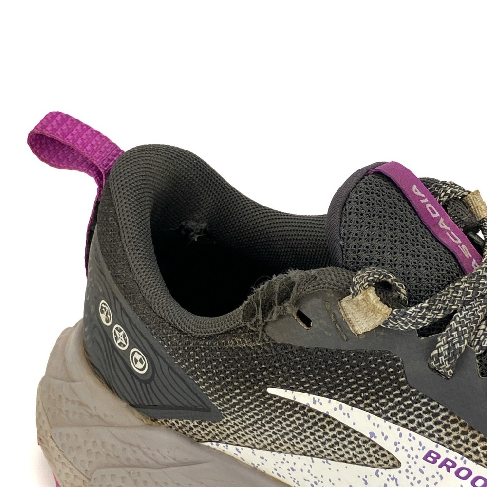 Brooks Cascadia 17 Trail Shoe - Women Size 7.5 'Oyster/Blackened Pearl/Purple' - Picture 12 of 15